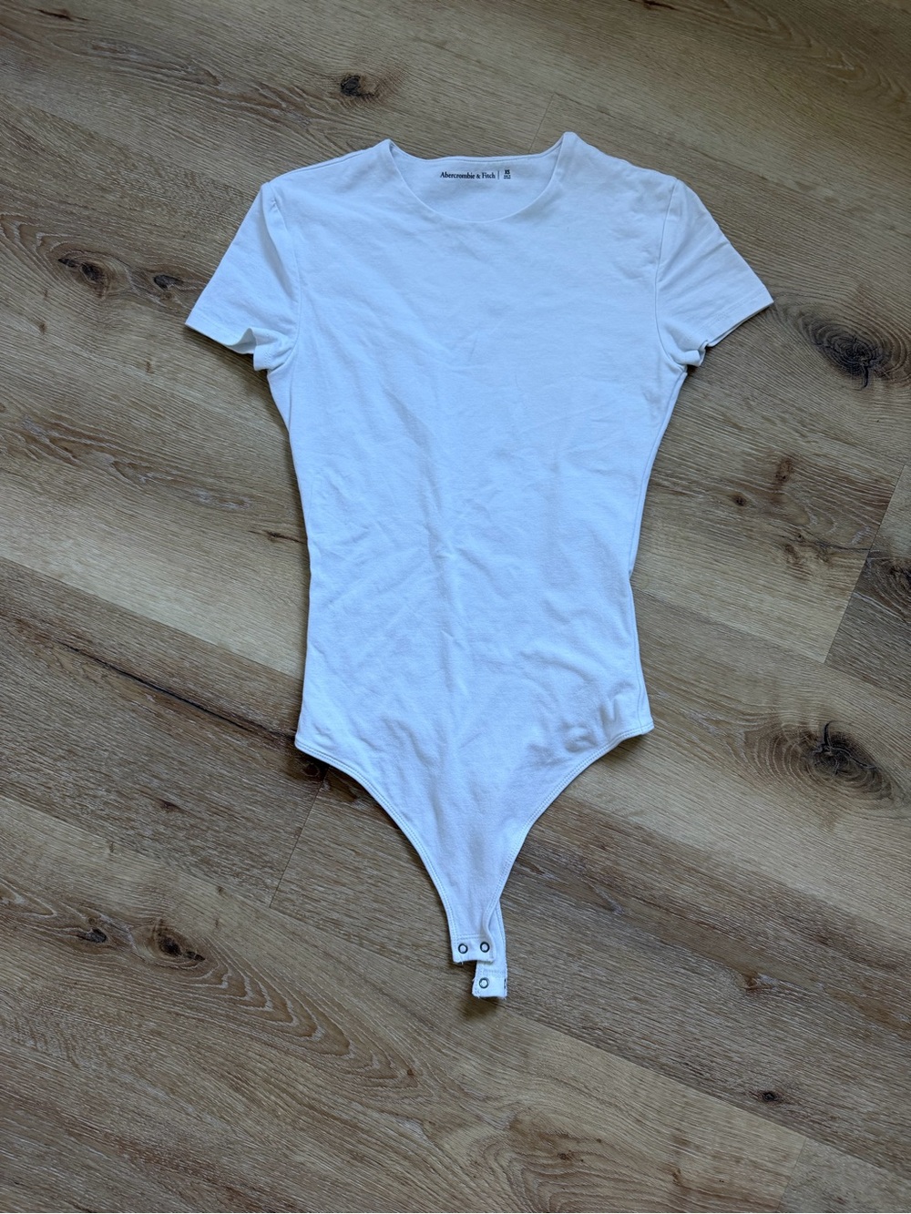 Abercrombie & Fitch White Short-Sleeve Bodysuit